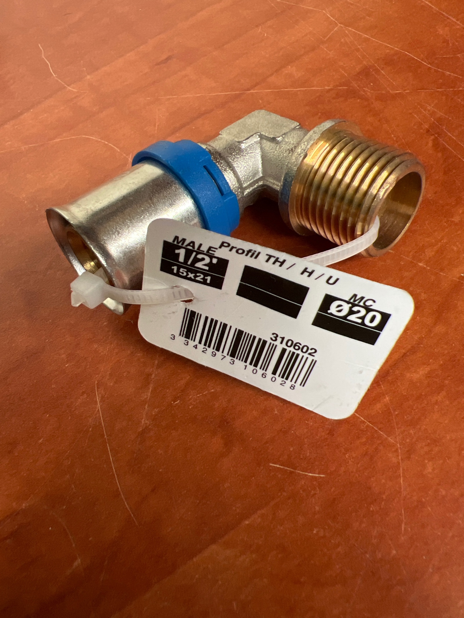 Raccord multicouche à sertir coudé 90° mâle — photo 2