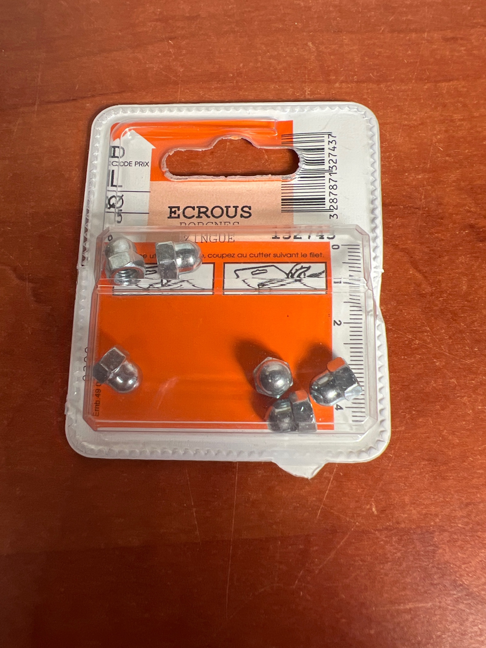 Écrous borgnes métalliques (blister)
