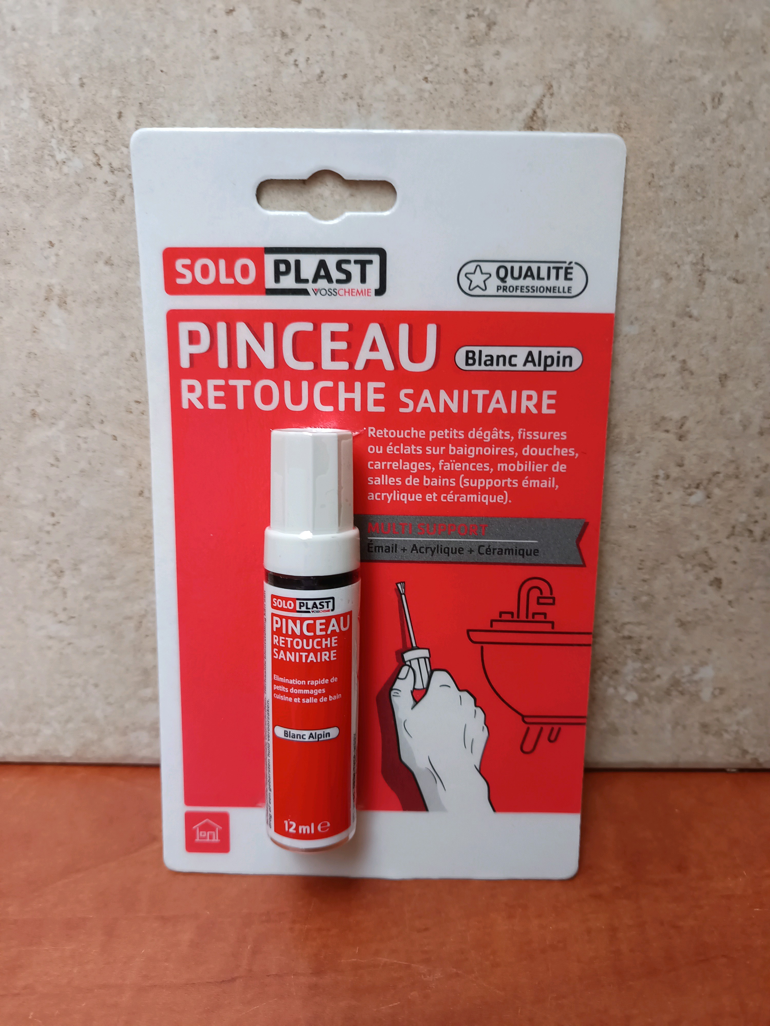 Solo Plast Pinceau retouche sanitaire Blanc Alpin 12 ml