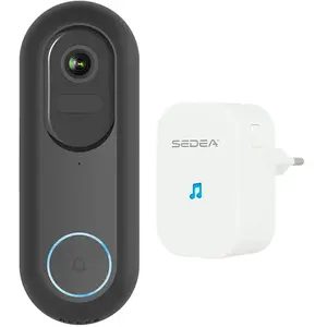 Sedea sonnette connectée Wi‑Fi sur batterie avec carillon sans fil