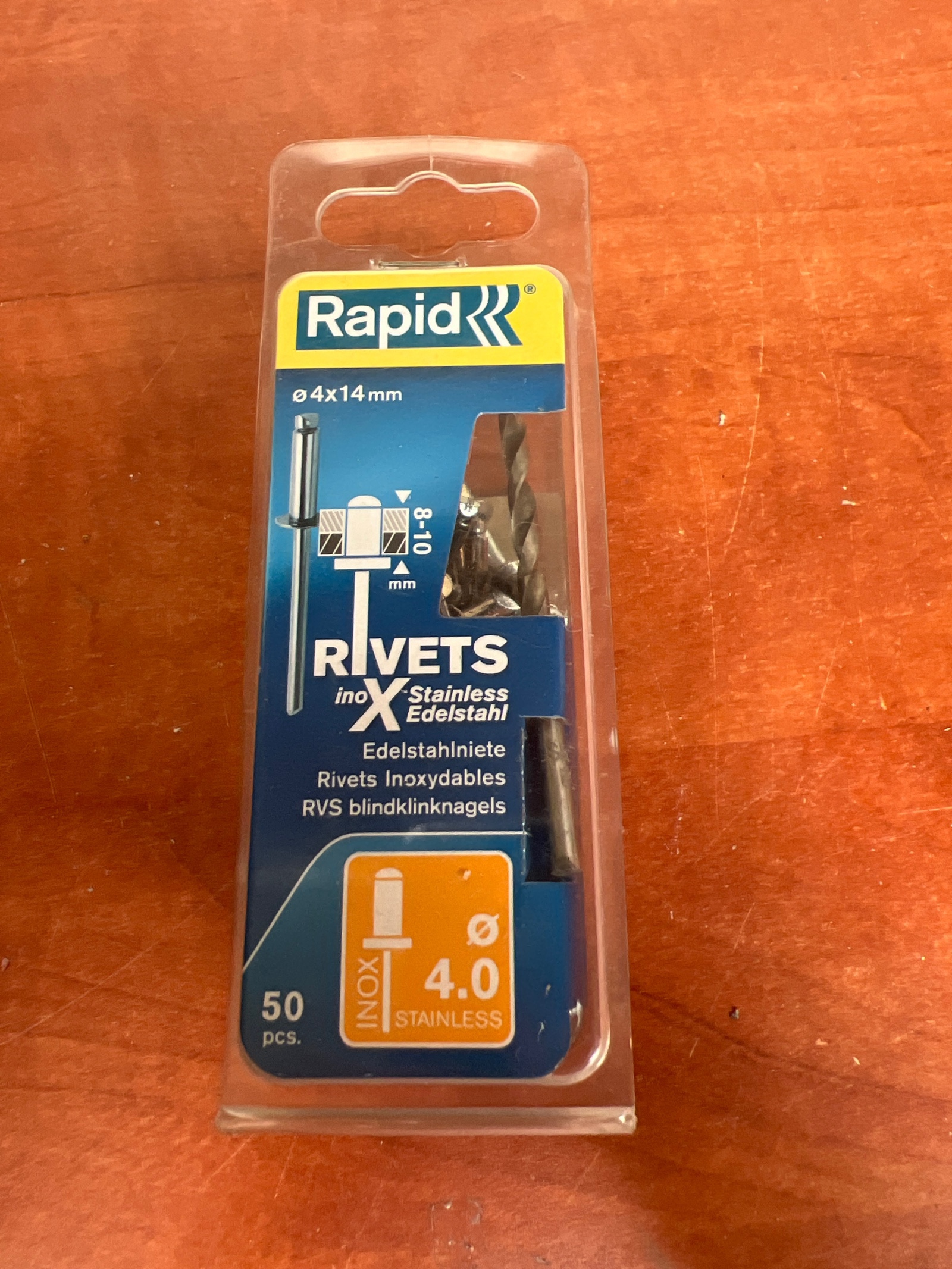 Rivets inoxydables Rapid Ø 4 x 14 mm (50 pièces)