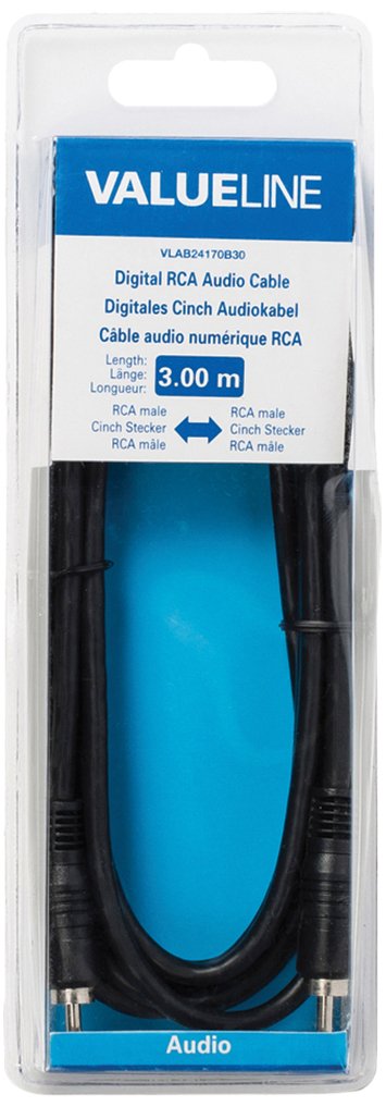 Câble audio numérique RCA RCA mâle - RCA mâle 3 00 m noir