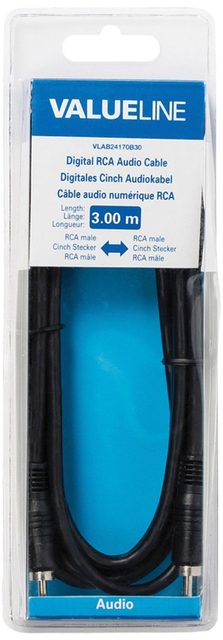Câble audio numérique RCA RCA mâle - RCA mâle 3 00 m noir
