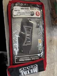 Protège-tibias et pieds Metal Boxe Black Light taille S