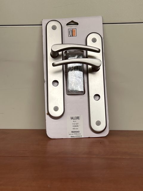Poignées de porte Valloire alu nickel satiné Conda 195 condamnation