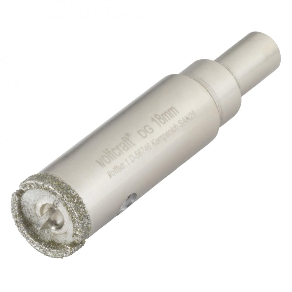 Trépan WOLFCRAFT Diamètre 18mm concrétion de diamant queue Diamètre 10mm
