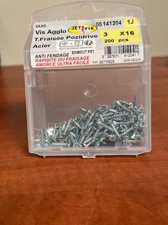Jetfix Saxo vis aggloméré tête fraisée Pozidriv acier 3 x 16 mm (boîte)