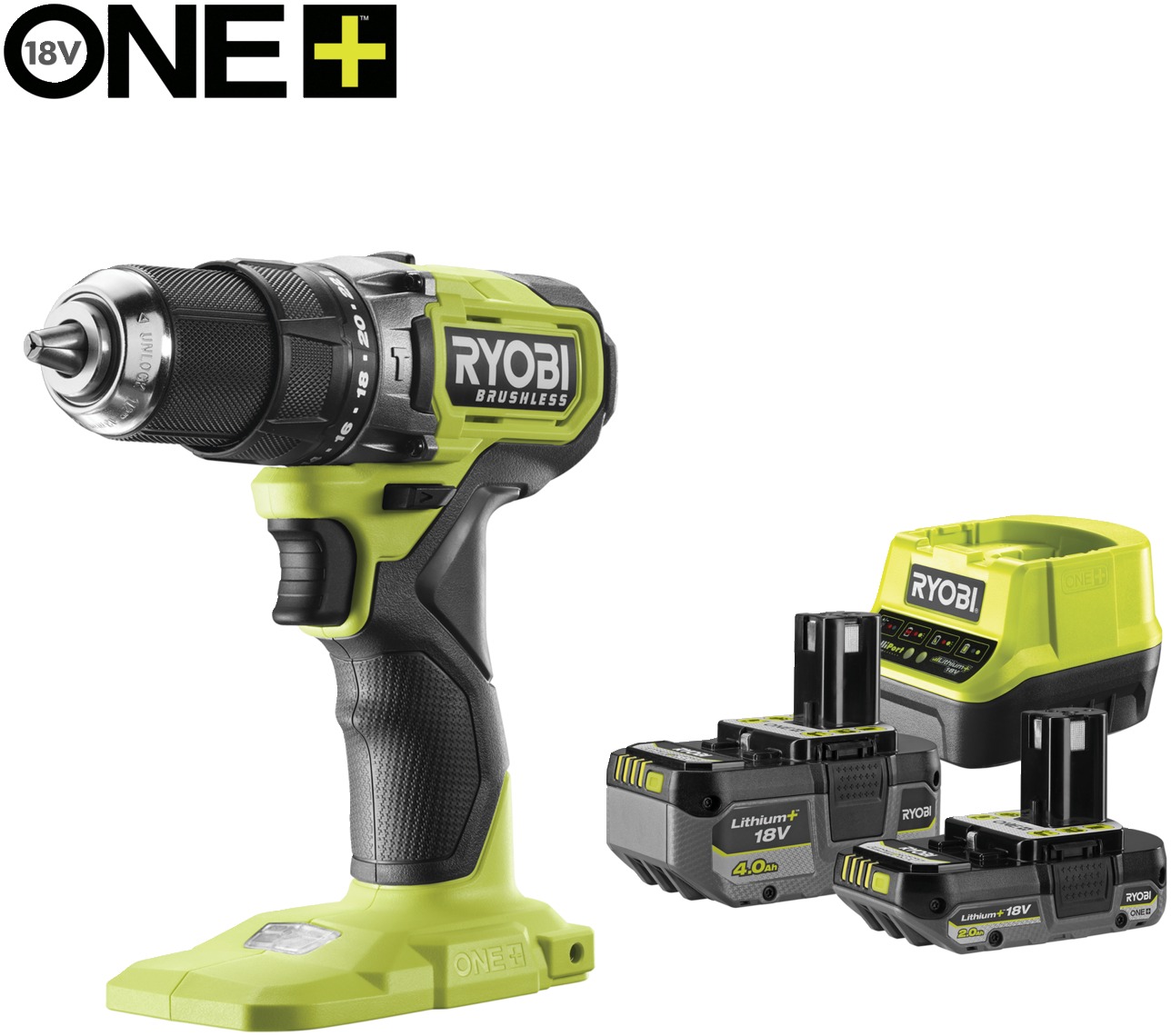 Perceuse visseuse à percussion sur batterie One+ RPD18 18 V 4 Ah et 2 Ah RYOBI