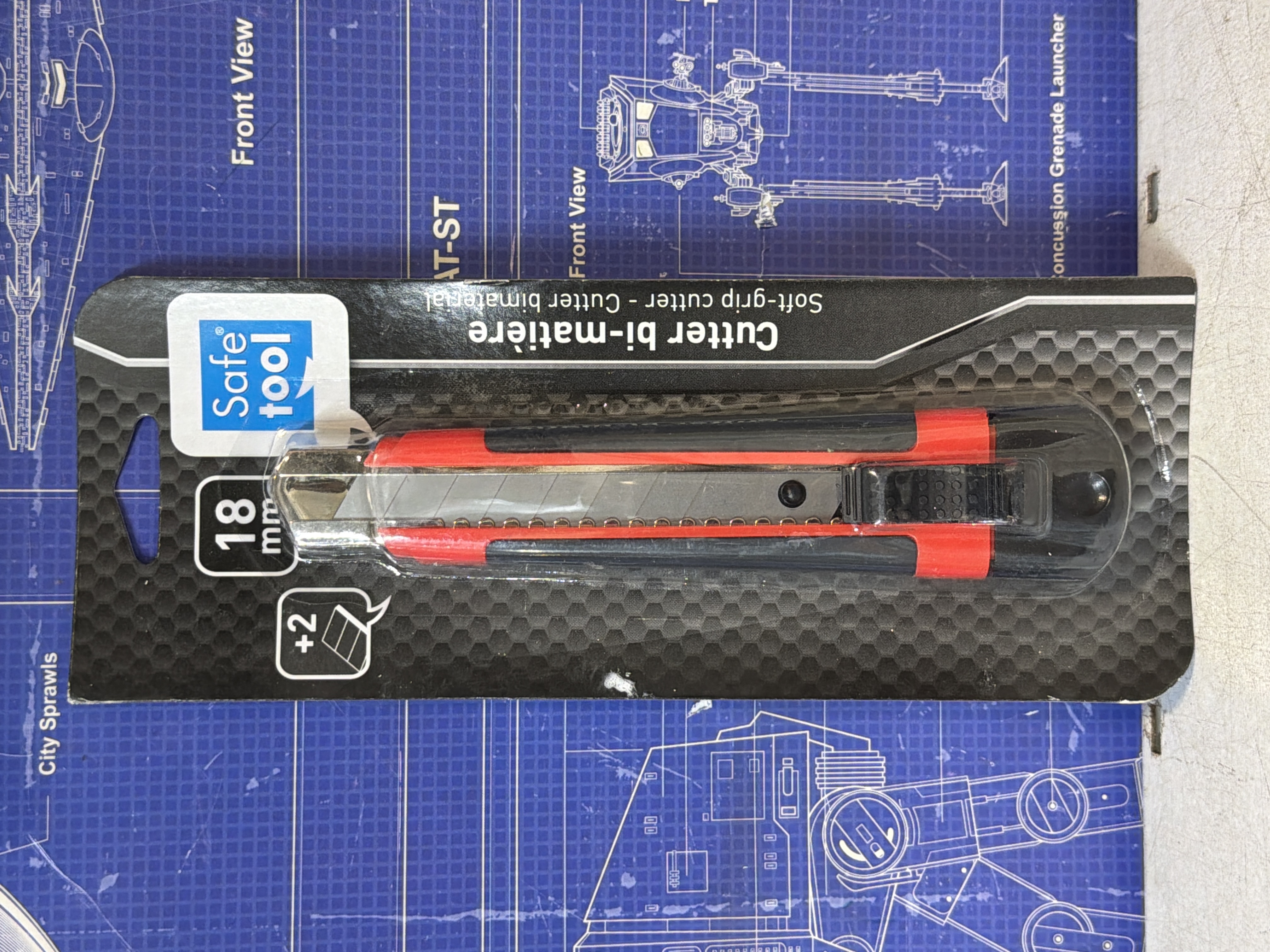 Cutter Safe Tool Cut'n Stop 18 mm bi-matière 2 en 1