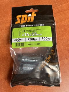 Lot de 2 goujons d'ancrage SPIT Prima8 14x55 mm avec crochets 8 mm tous types de murs