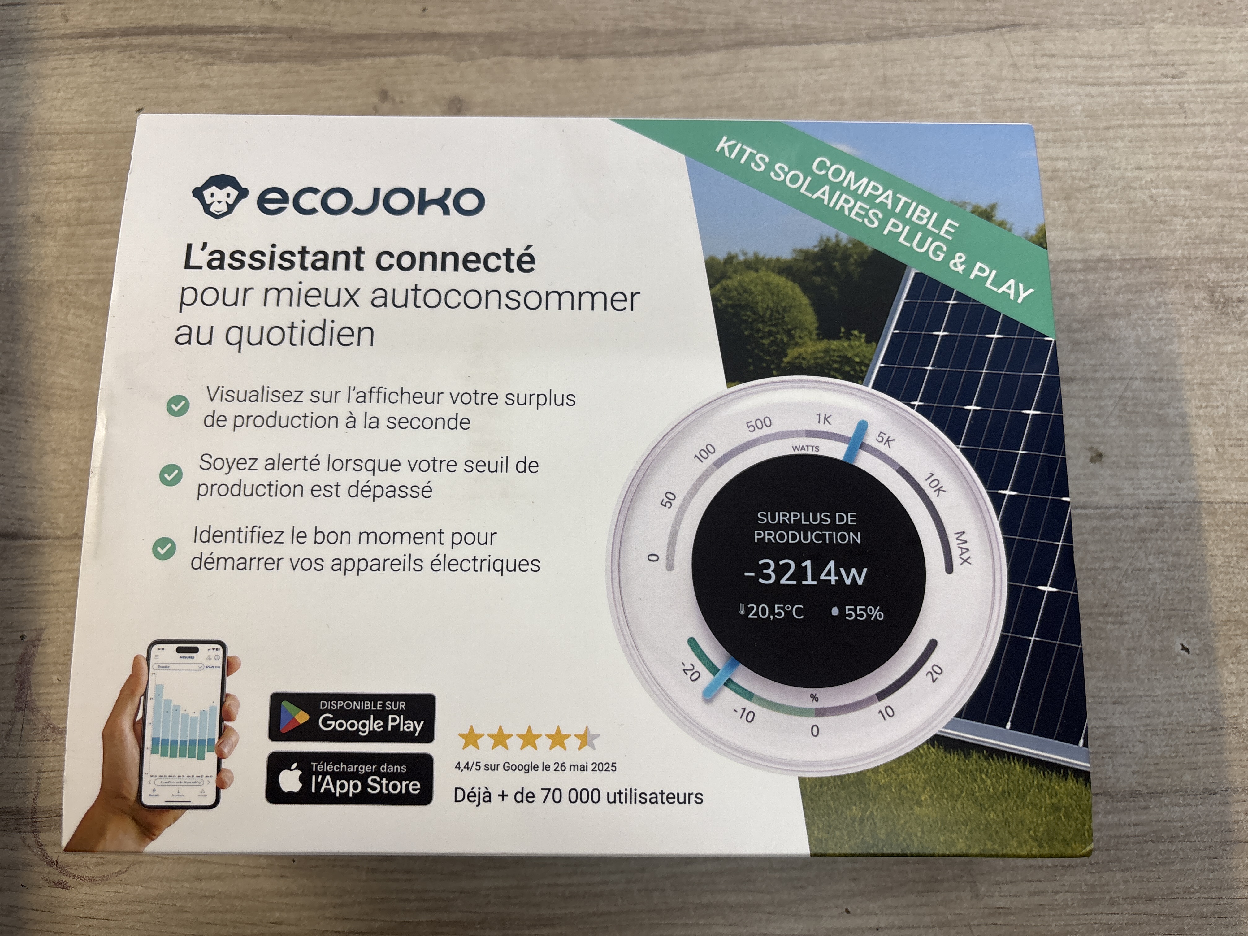 Assistant connecté Ecojoko pour autoconsommation solaire plug & play