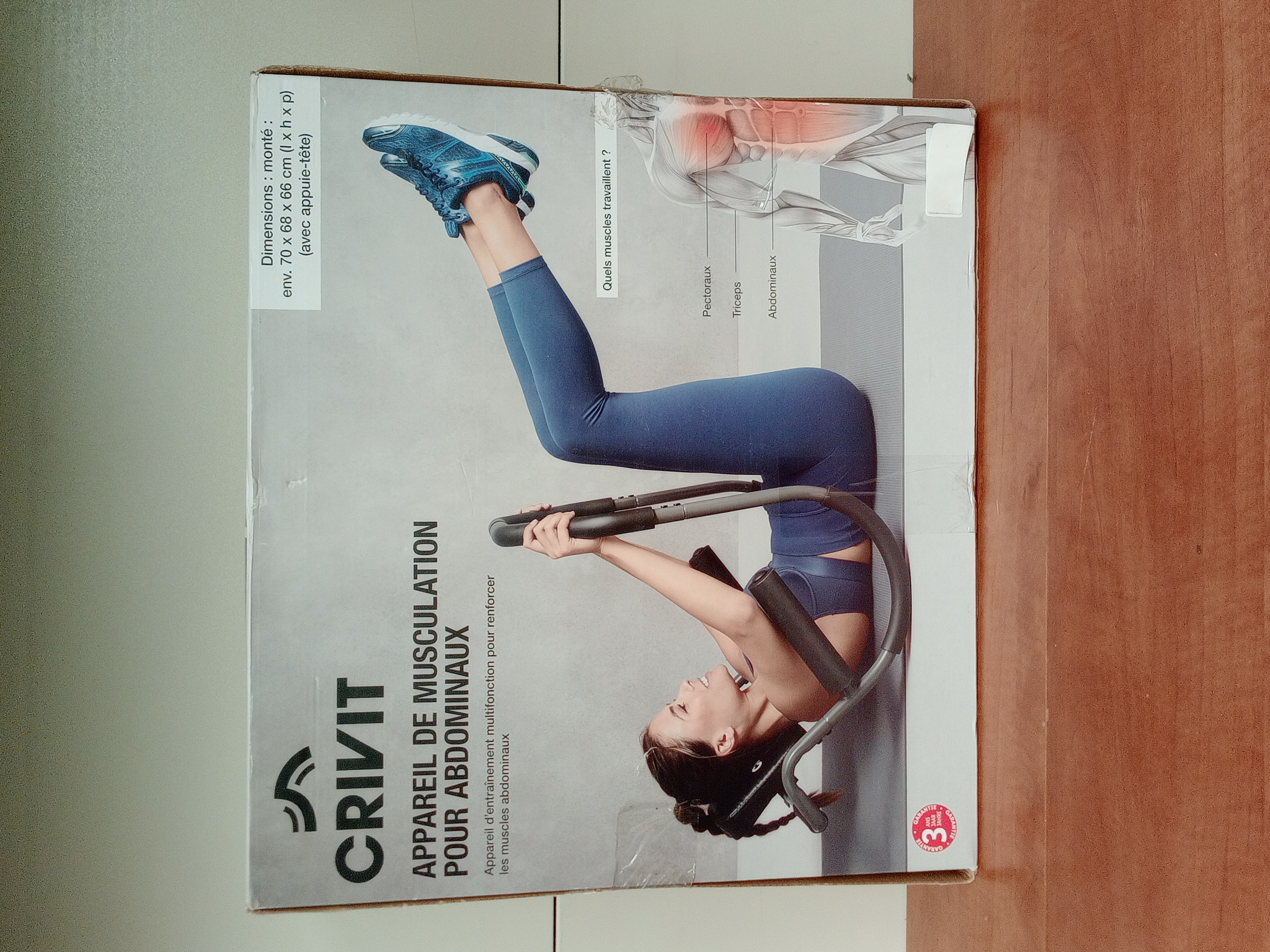 CRIVIT appareil de musculation abdominale avec coussin tête et nuque amovible