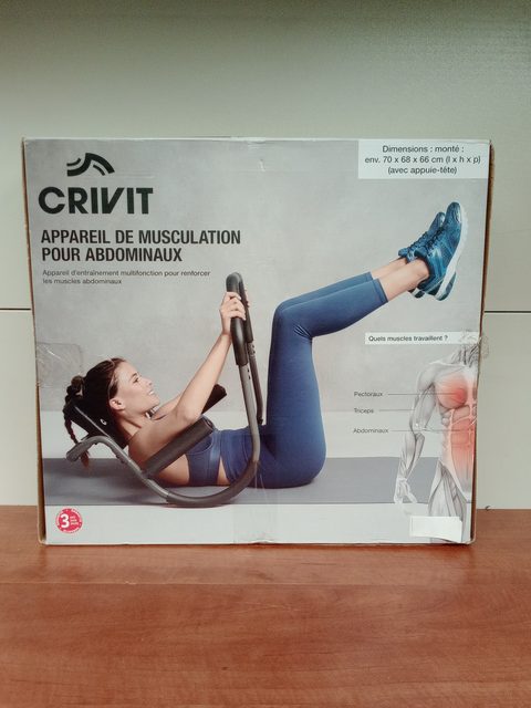 CRIVIT appareil de musculation abdominale avec coussin tête et nuque amovible