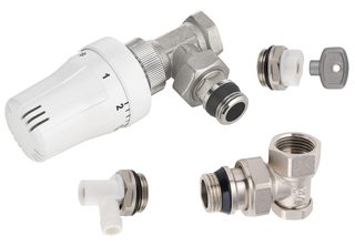 Kit complet robinet de radiateur thermostatique équerre 15x21 NOYON & THIEBAULT