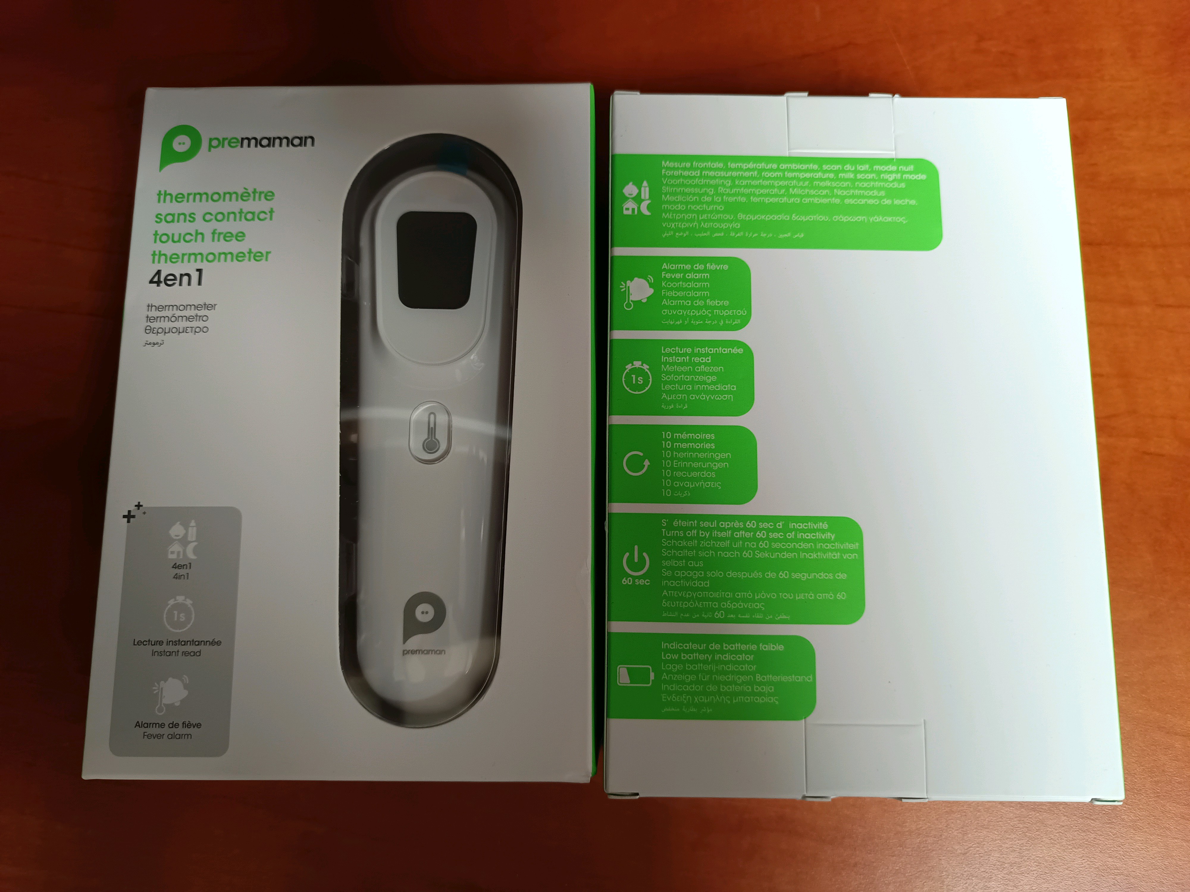 Premaman Thermomètre sans contact 4 en 1