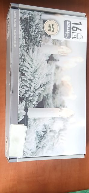 Guirlande de Noël 16 bougies LED blanc chaud 4 m Greenwire