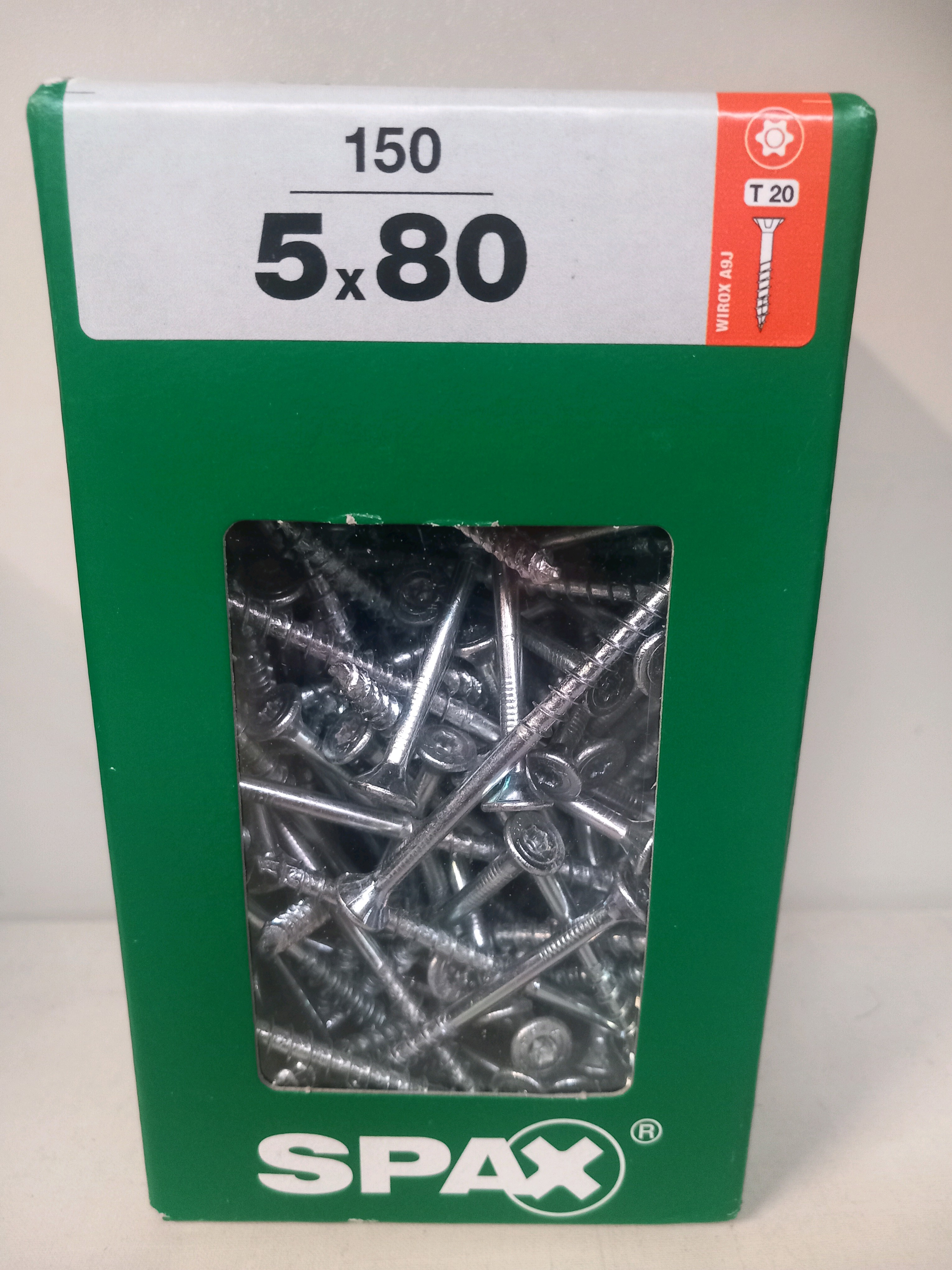 Boîte de 150 vis SPAX 5 x 80 Torx T20