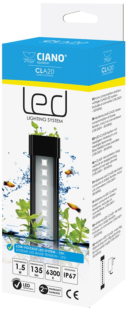 Ciano Cla60 Plants Rampe Led 8w + Transfo Spéciale Plantes Pour Aqua 60 Et Aqua 80 Ciano