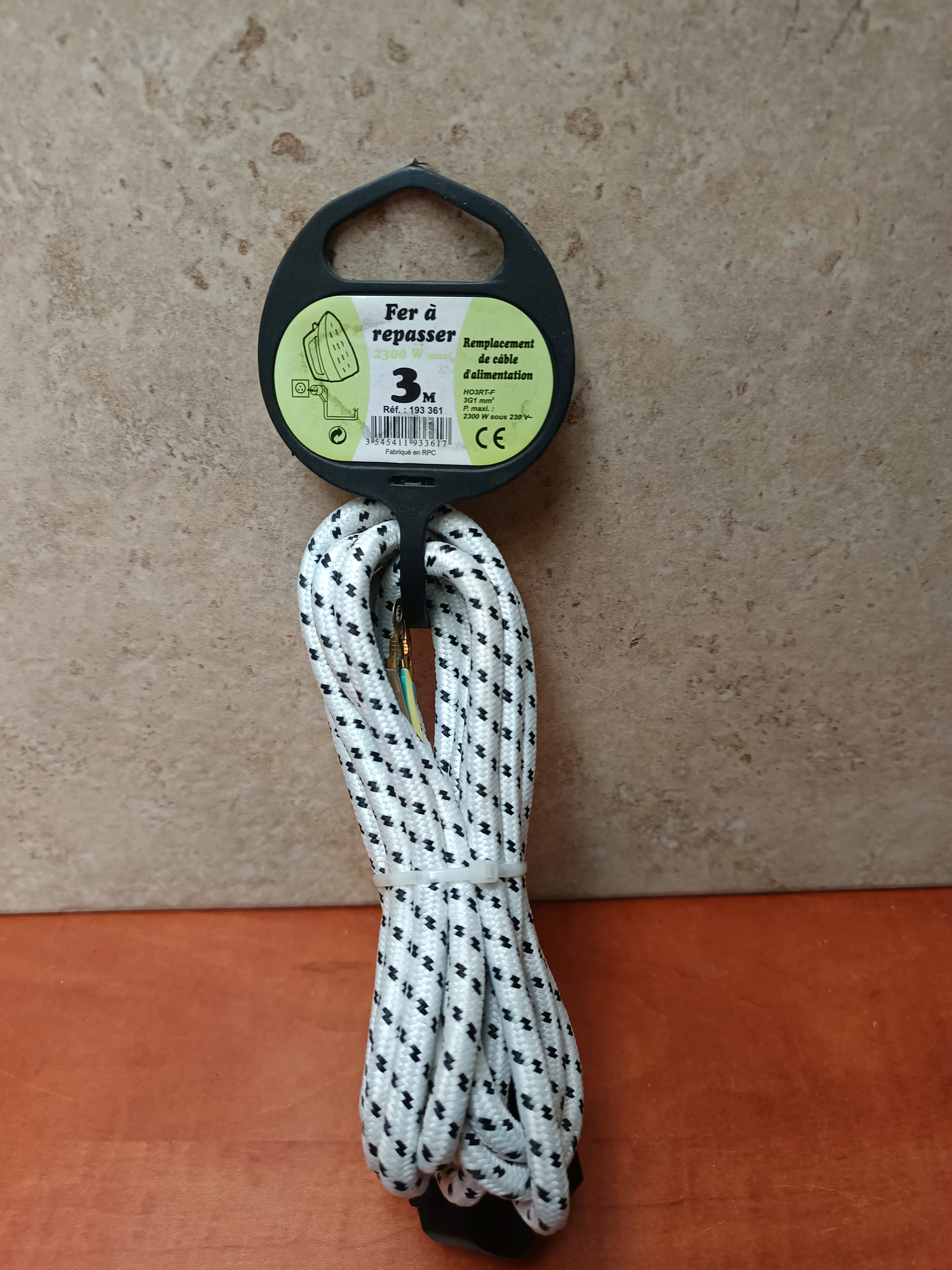 Cordon d’alimentation tressé pour fer à repasser