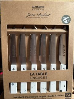 Couteaux En Inox Et Polyéthylène Recyclé Blanc Et Noir (X6)