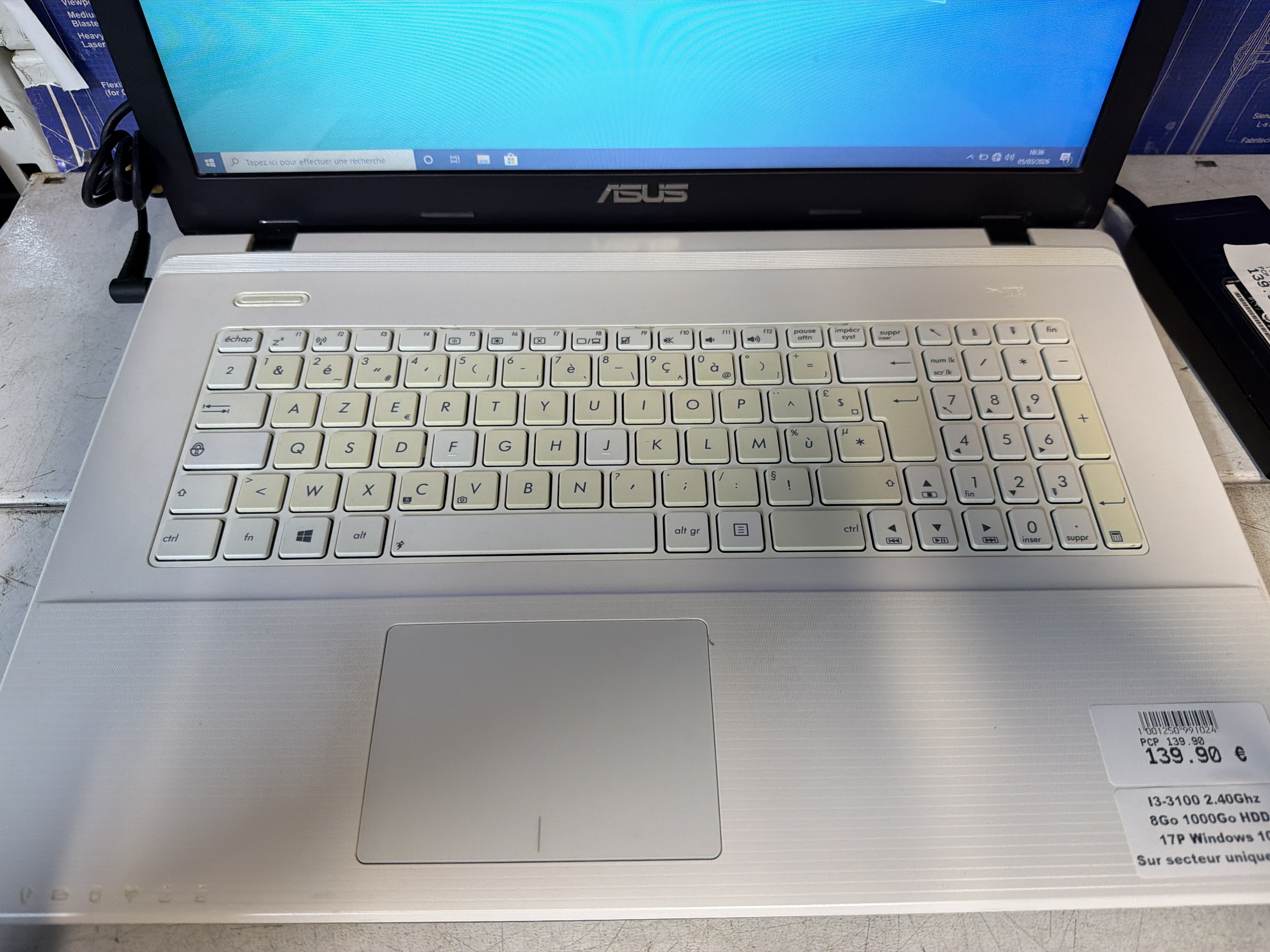 Asus PC portable 17 pouces I3-3100, 8 Go RAM, 1 To HDD, Windows 10 (sur secteur uniquement) — photo 2