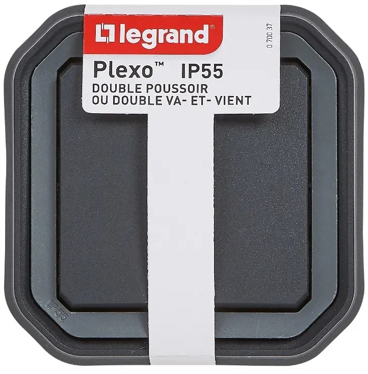 Legrand 070037 double interrupteur Plexo encastré anthracite