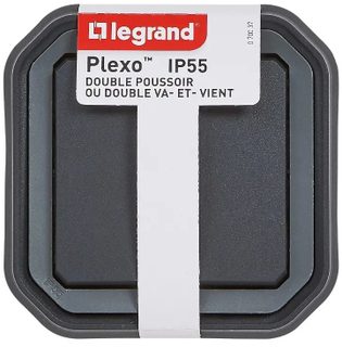 Legrand 070037 double interrupteur Plexo encastré anthracite