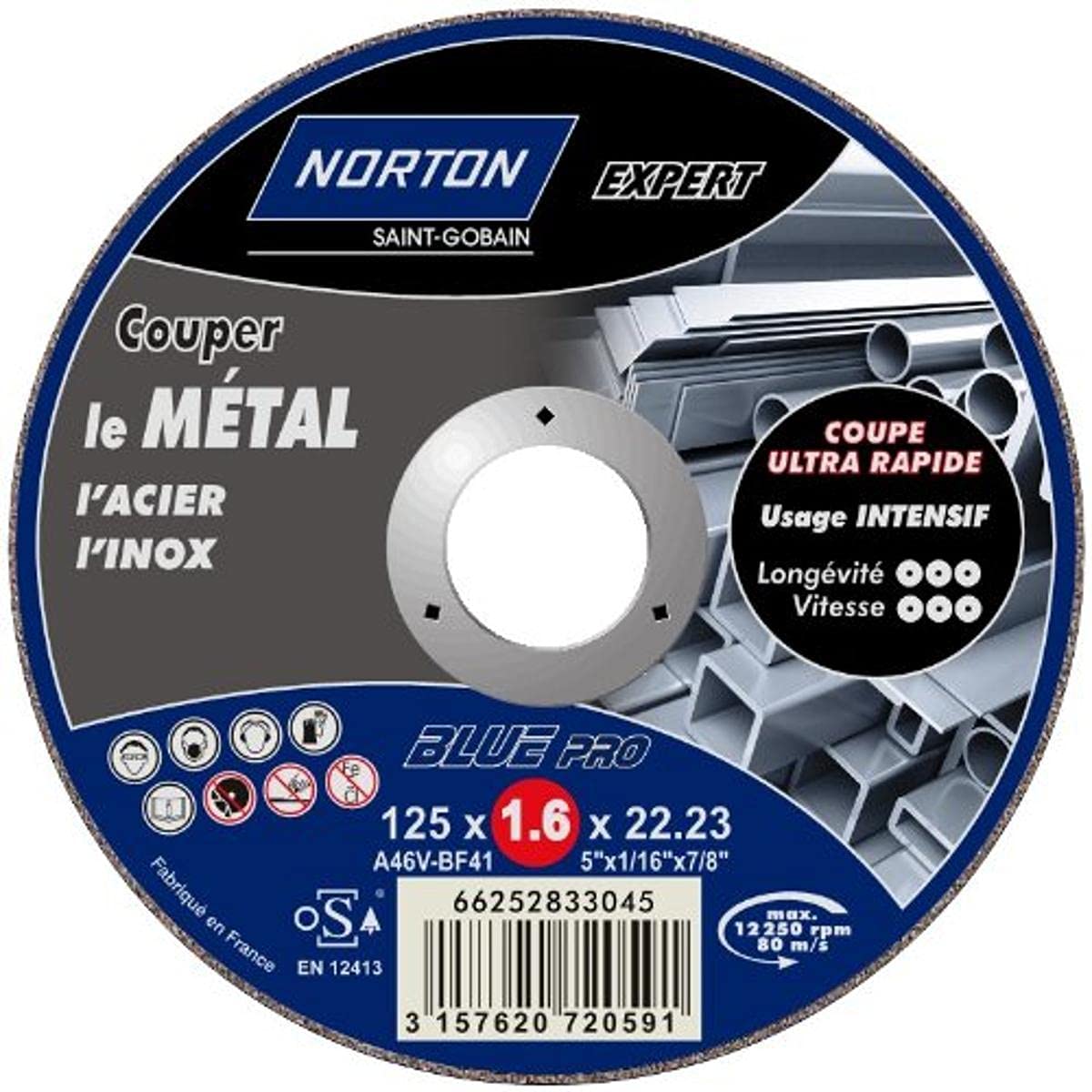 Disque métal pour métal NORTON, Diam.125 mm