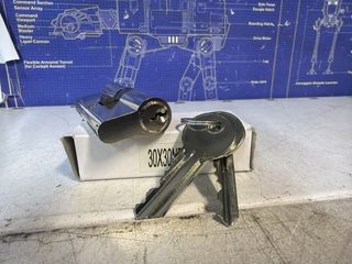 Barillet de serrure européen double 30x30 mm avec 3 clés