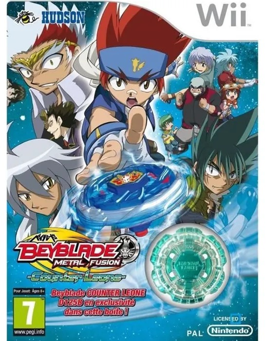Beyblade Metal Fusion Counter Leone + toupie Nintendo Wii