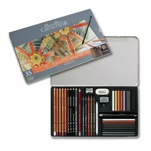 Cretacolor Ultimo set de dessin 35 pièces métal