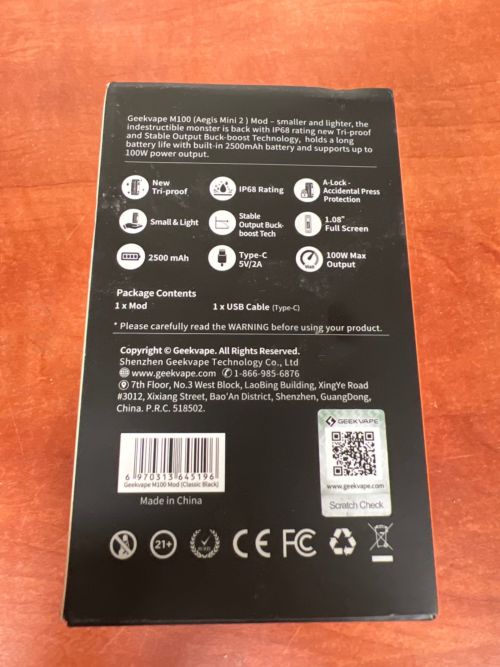 Geekvape M100 (Aegis Mini 2) Mod 100W - Classic Black — photo 2