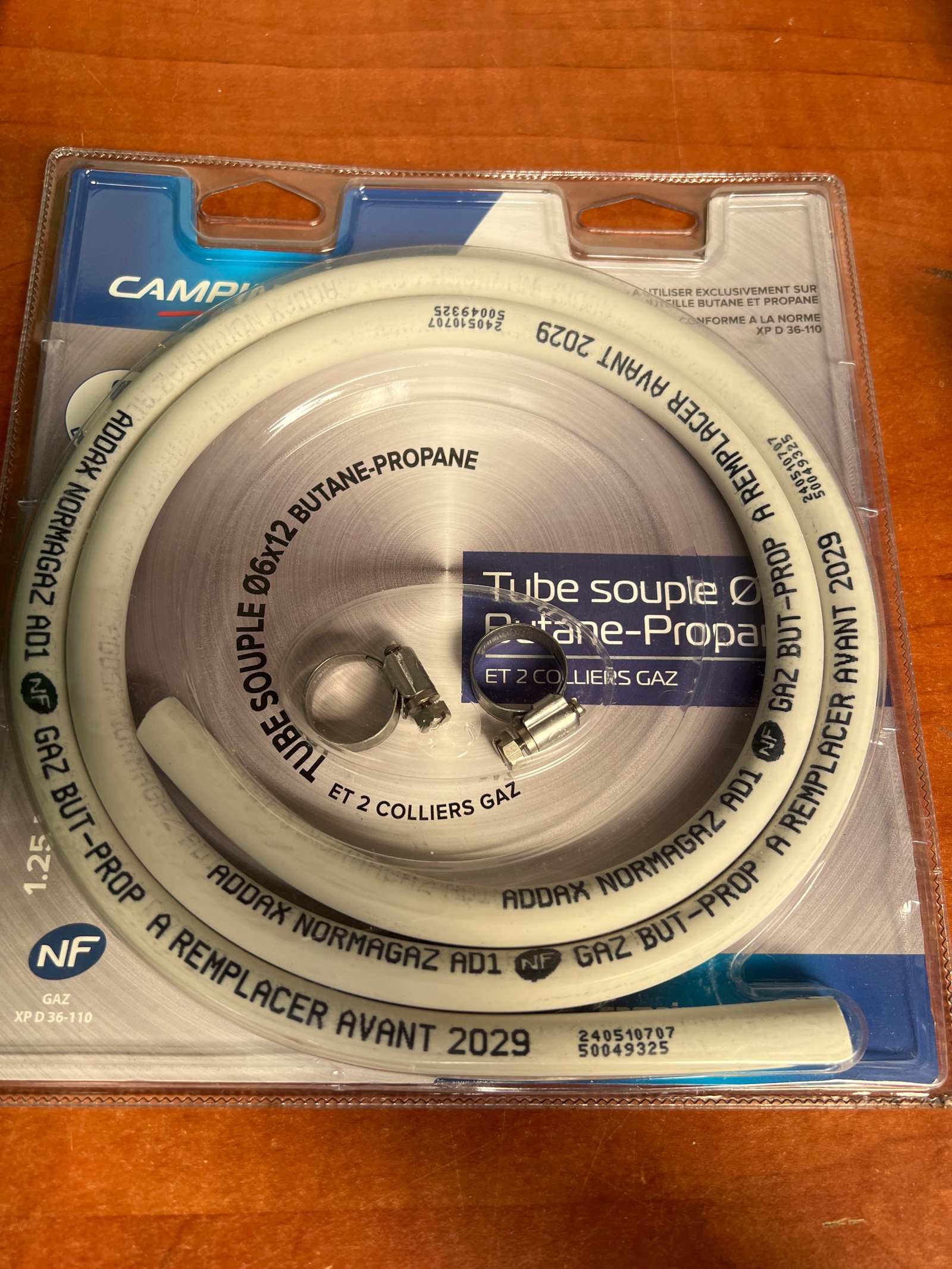 Campingaz tube souple butane-propane 6x12 + 2 colliers gaz