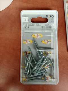 Saxo vis aggloméré Pozidriv 4x25 lot de 21