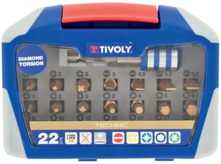 Tivoly 11521572005 Coffret d'Embouts de Vissage Torsion Diamant TECHNIC 22 pcs