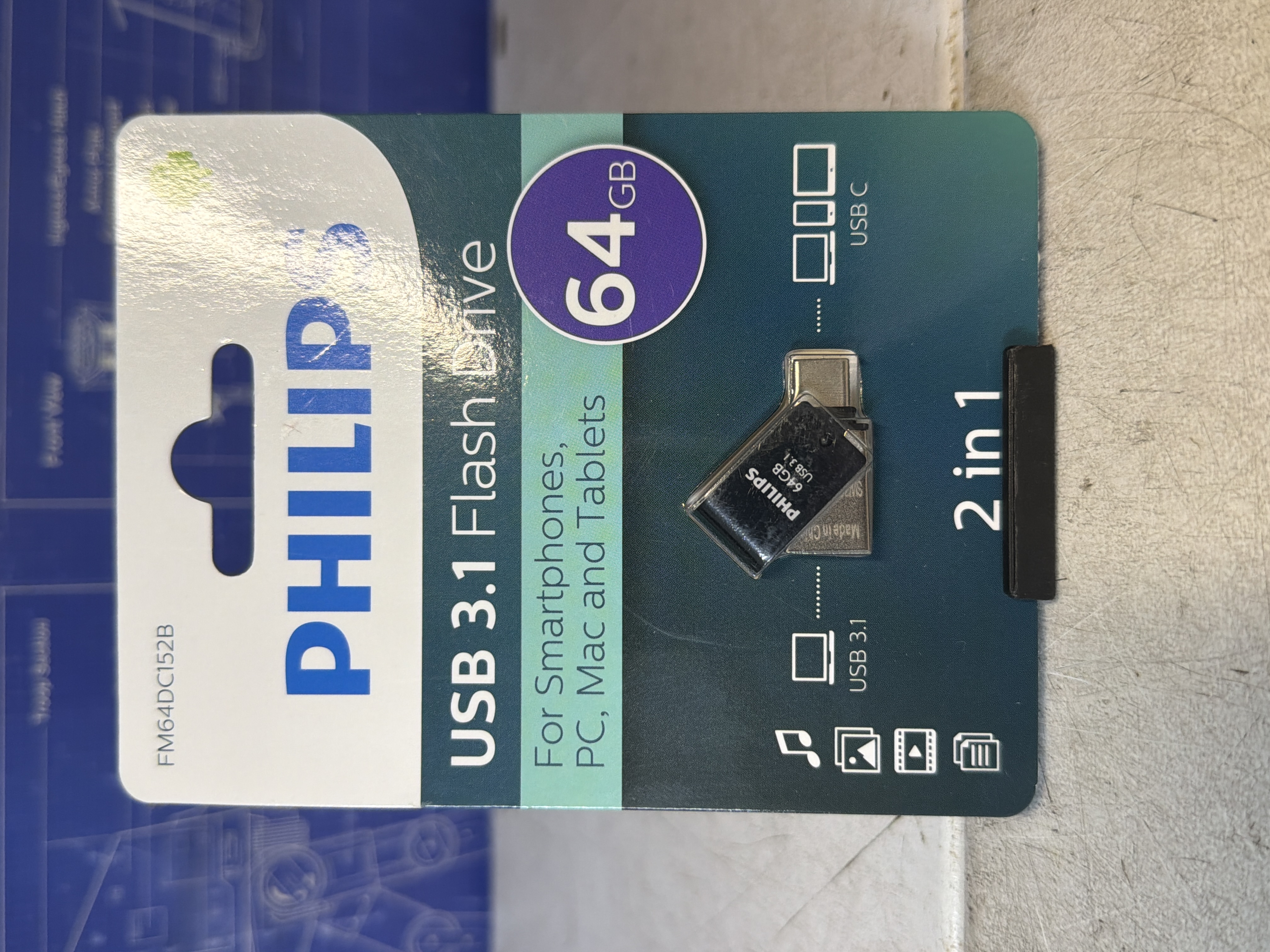 Clé USB Philips FM64DC152B/00 64 Go USB 3.1 USB-C 2-en-1