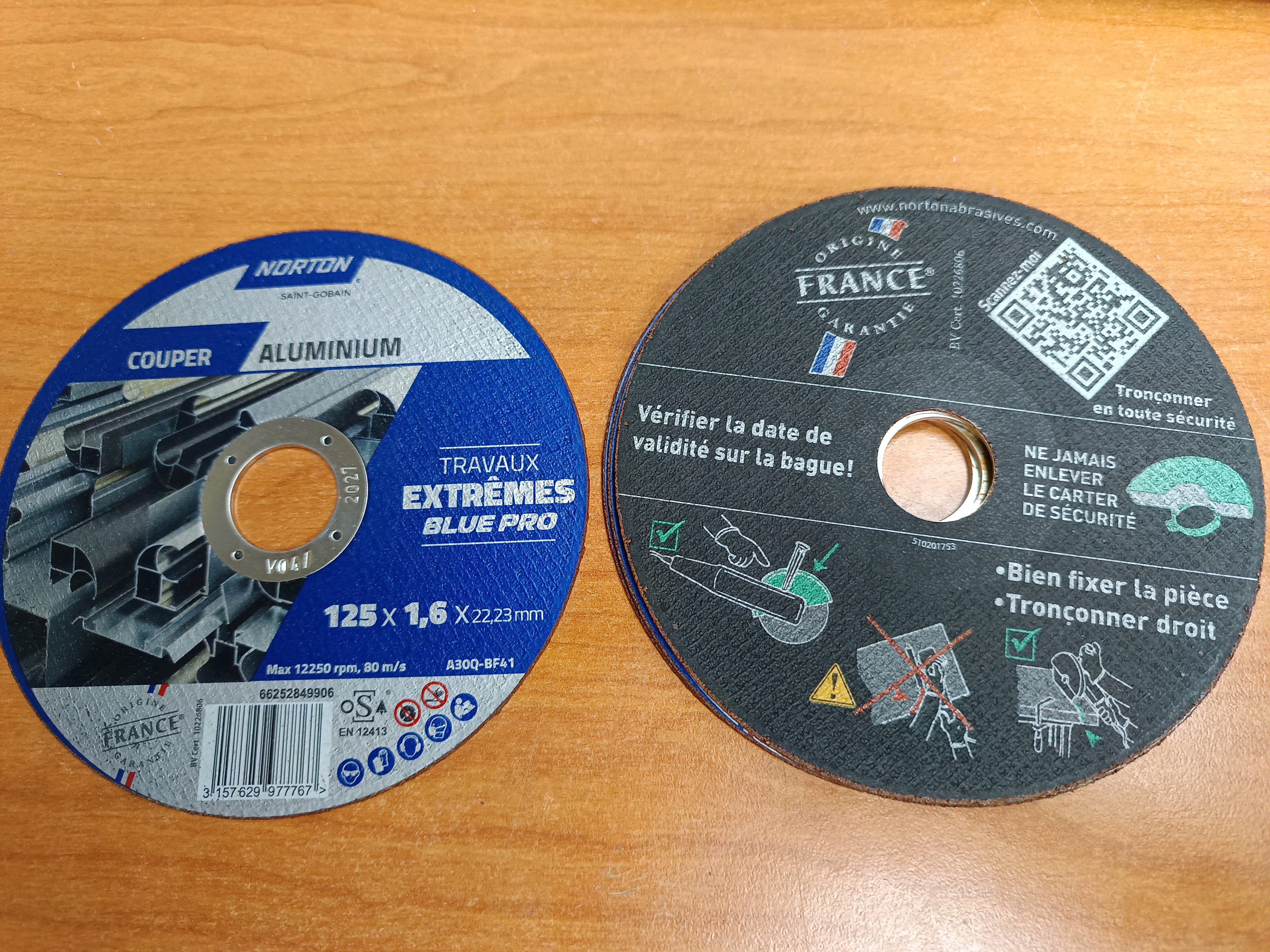 Disque à tronçonner aluminium Norton Blue Pro 125 x 1,6 x 22,23 mm