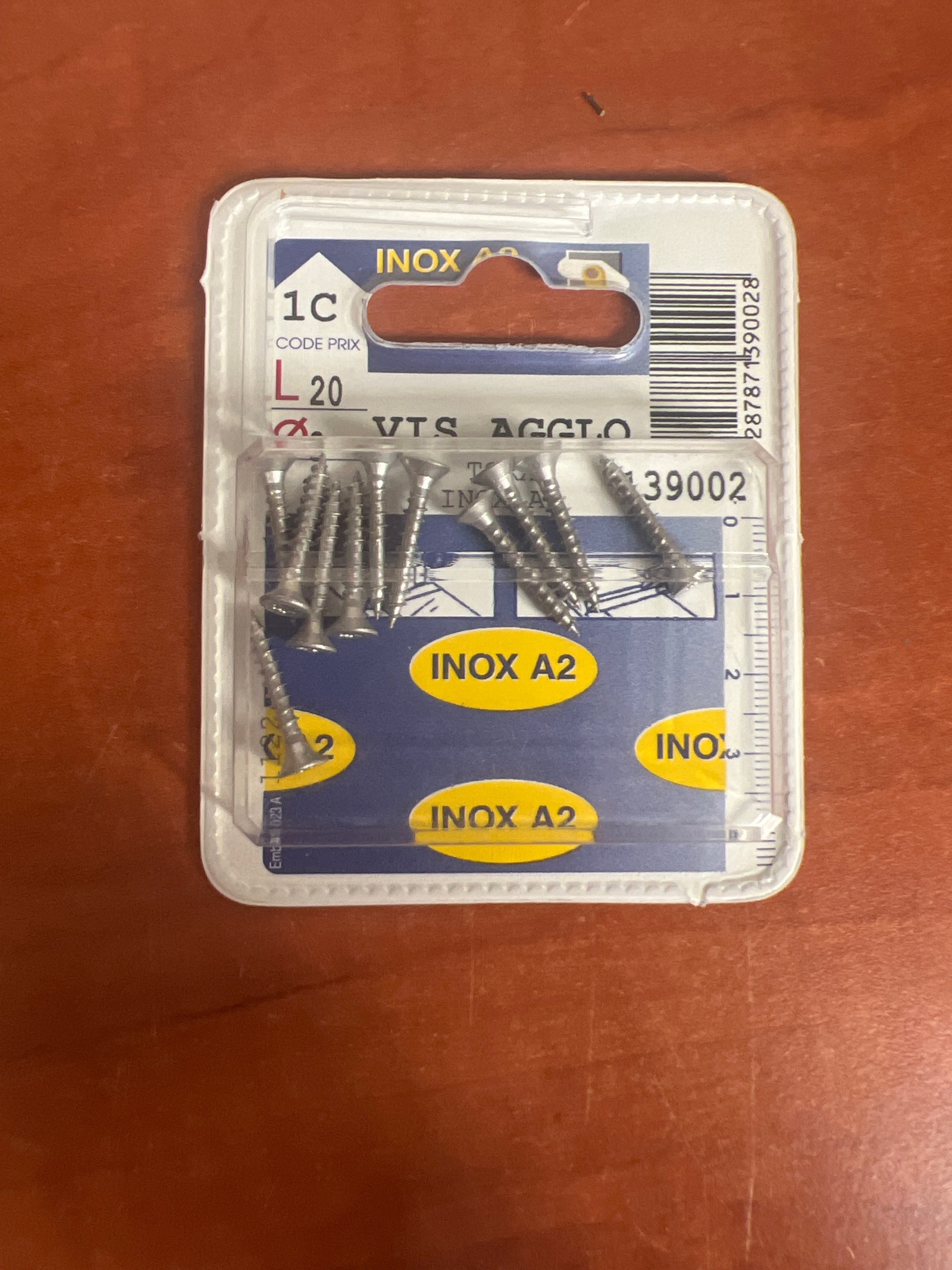 Vis agglo inox A2, longueur 20 mm