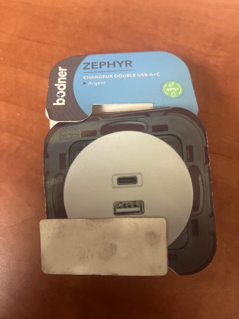 Bodner Zephyr chargeur double USB-A + USB-C - Argent