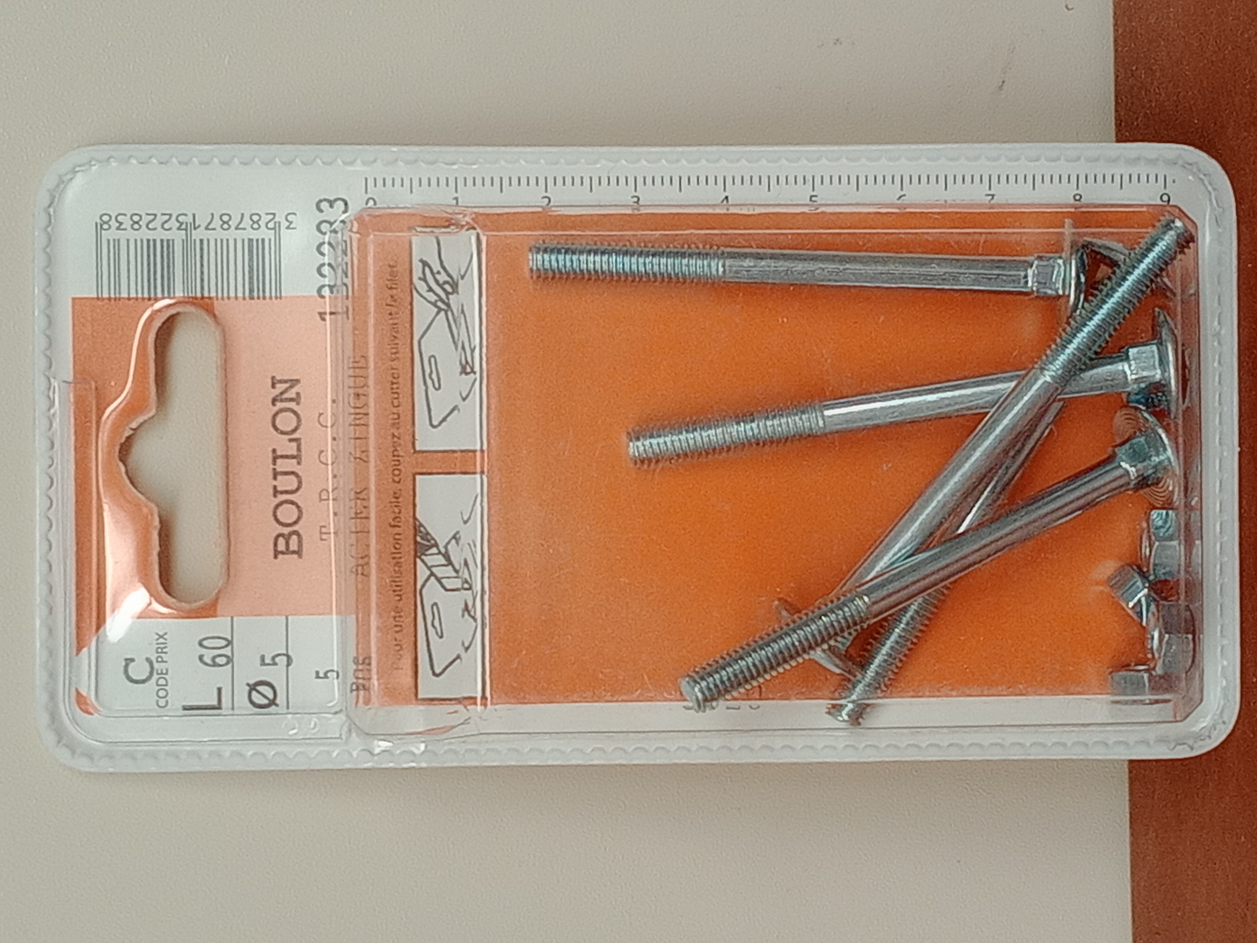 SAXO boulons TRCC acier zingué 5x60 mm lot de 5