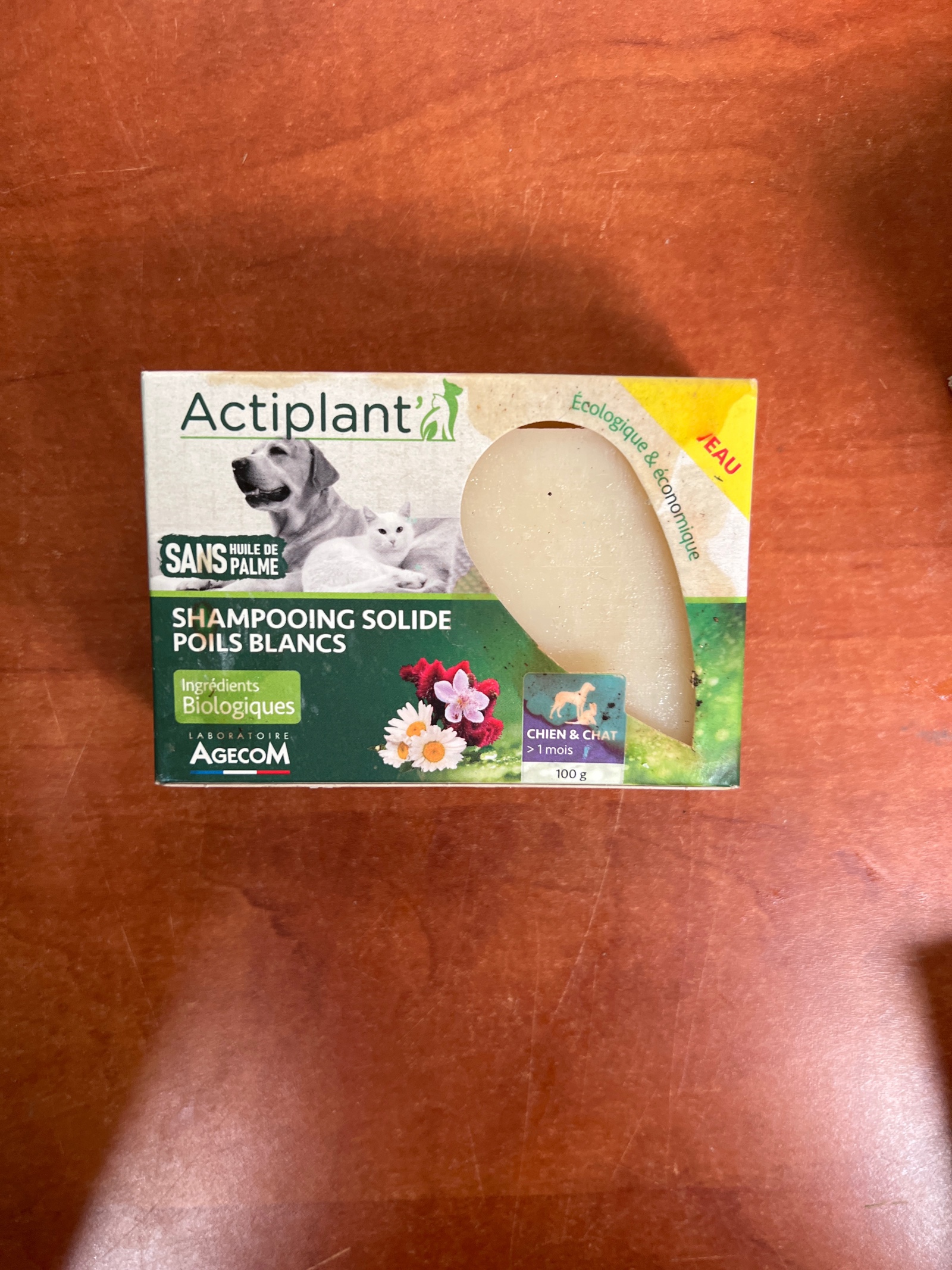 Actiplant' Shampooing Solide Poils Blancs Chien & Chat 100 g