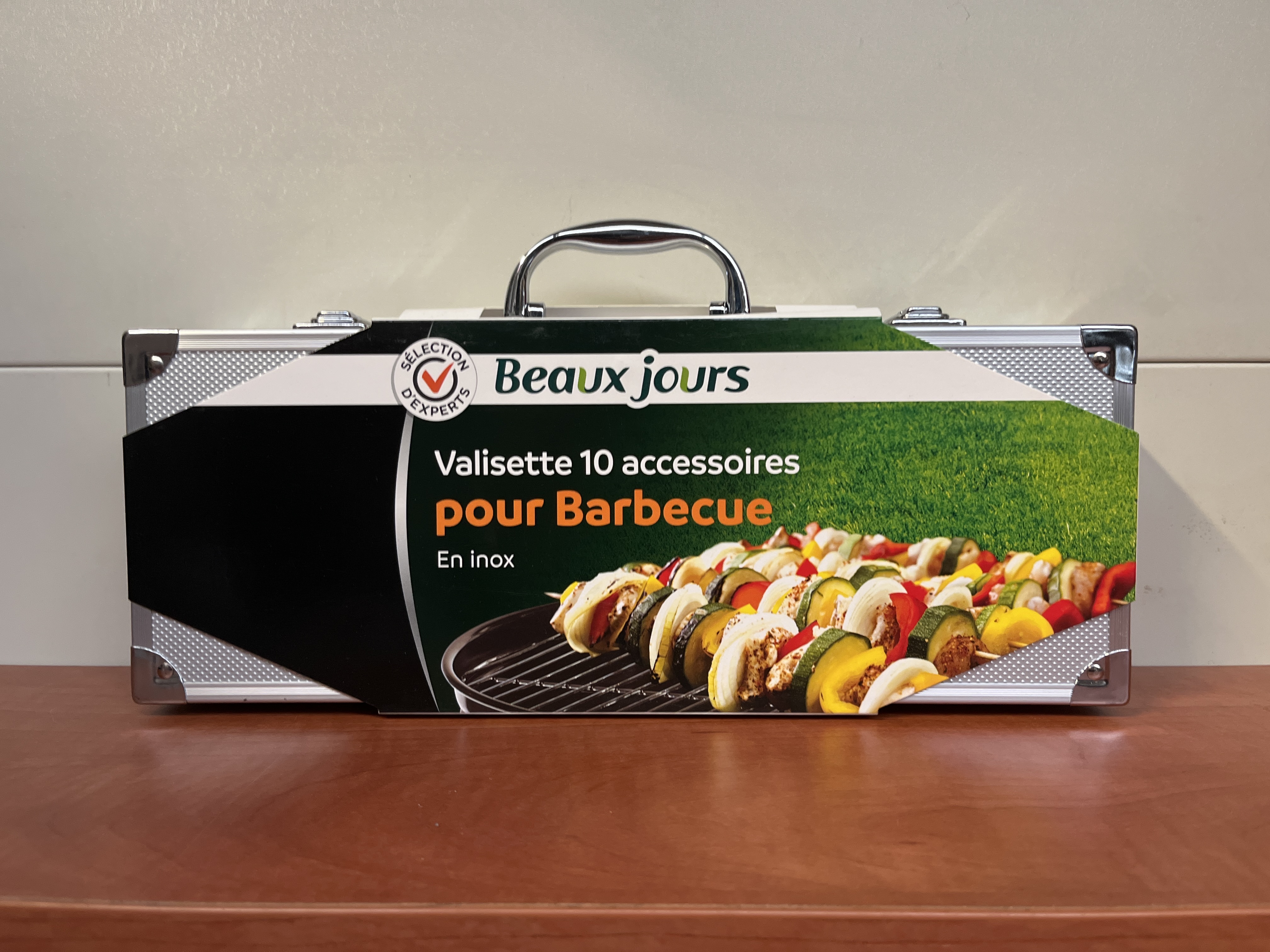 Beaux jours Valisette 10 accessoires pour barbecue - inox