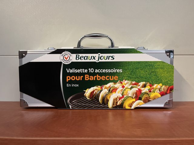 Beaux jours Valisette 10 accessoires pour barbecue - inox