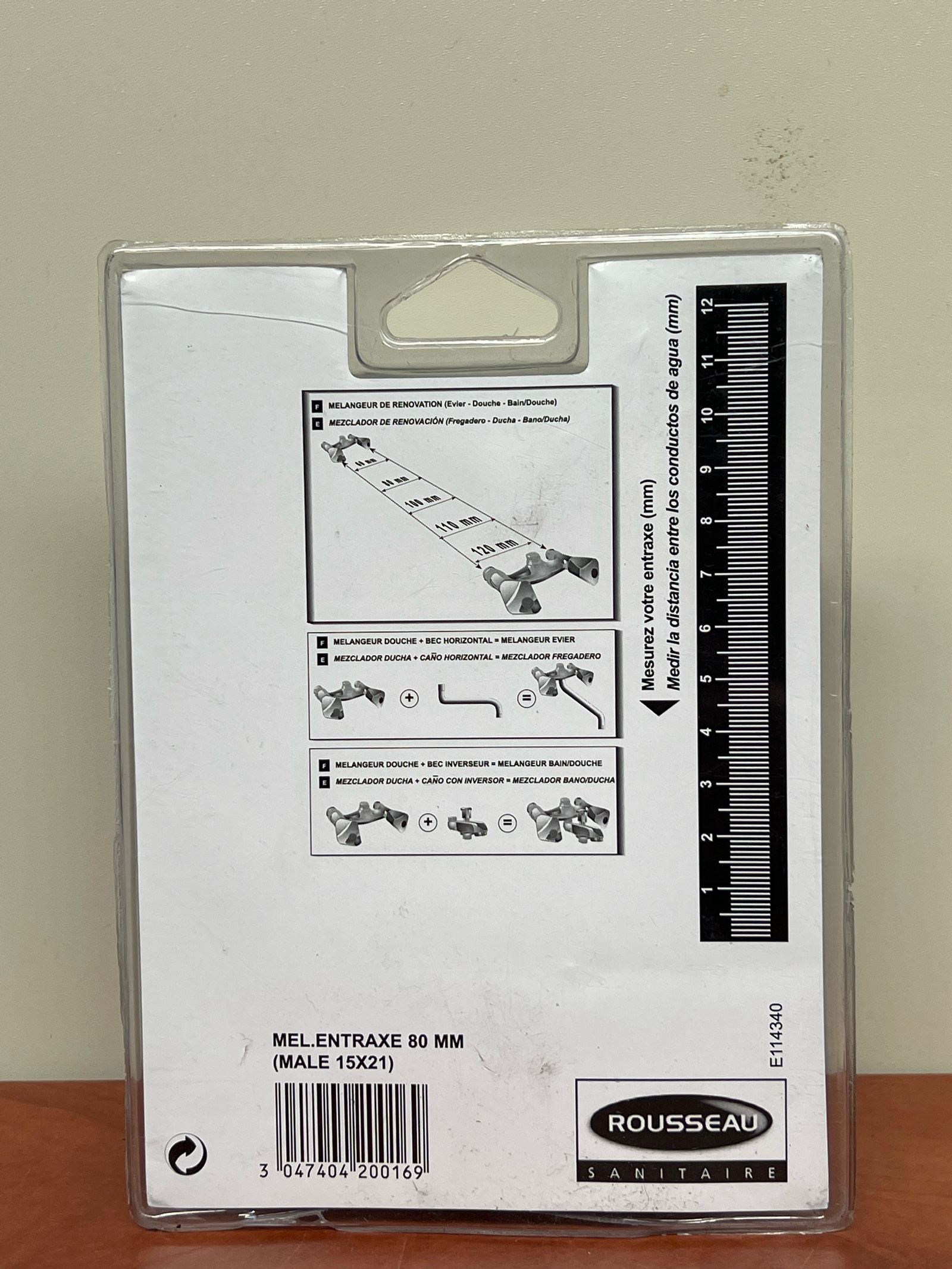Rousseau Sanitaire MEL. ENTRAXE 80 MM (MALE 15X21)