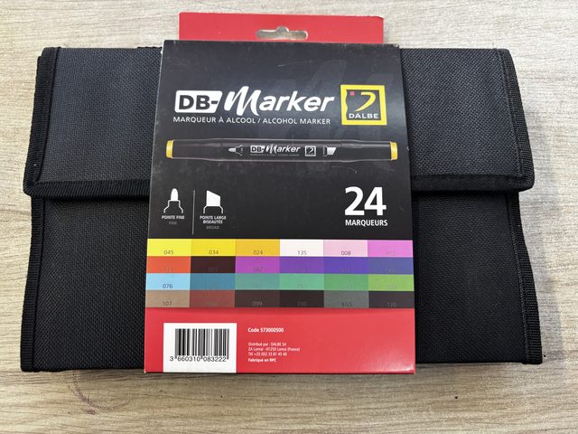 Set de 24 marqueurs à alcool Dalbe DB Marker avec trousse