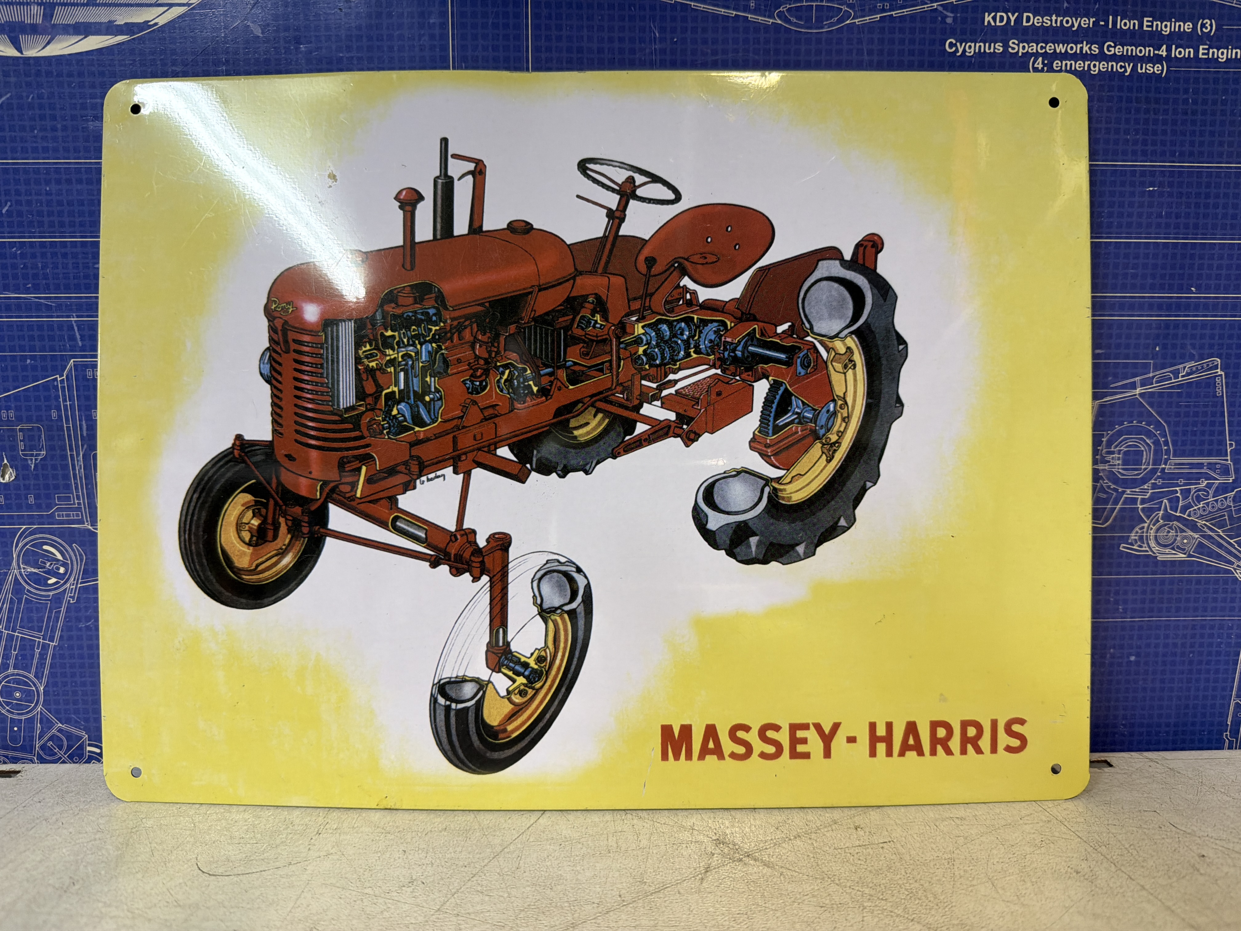 Plaque métallique publicitaire Massey-Harris tracteur