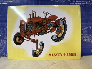 Plaque métallique publicitaire Massey-Harris tracteur