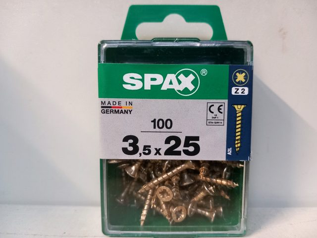 Boîte de 100 vis SPAX 3,5 x 25 mm