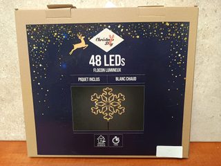 Christmas DIY Flocon lumineux 48 LEDs blanc chaud avec piquet