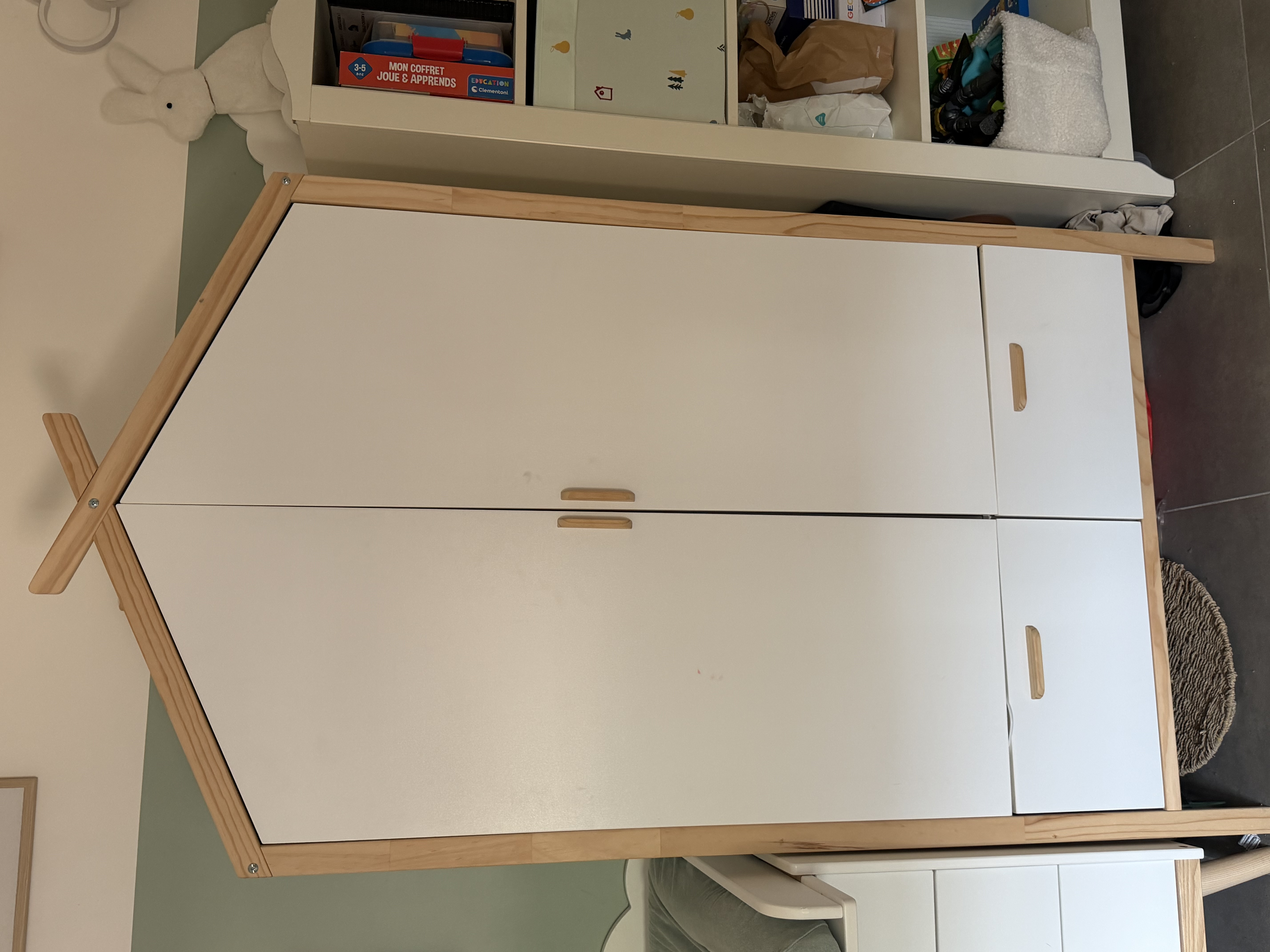 Armoire enfant Vertbaudet Cabane Robinson blanc mat